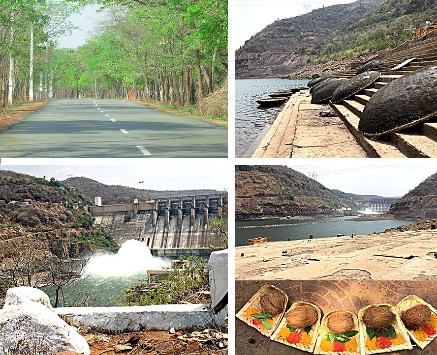 Driving to Shri Shailam Hills and a grand view of holy river, Krishna